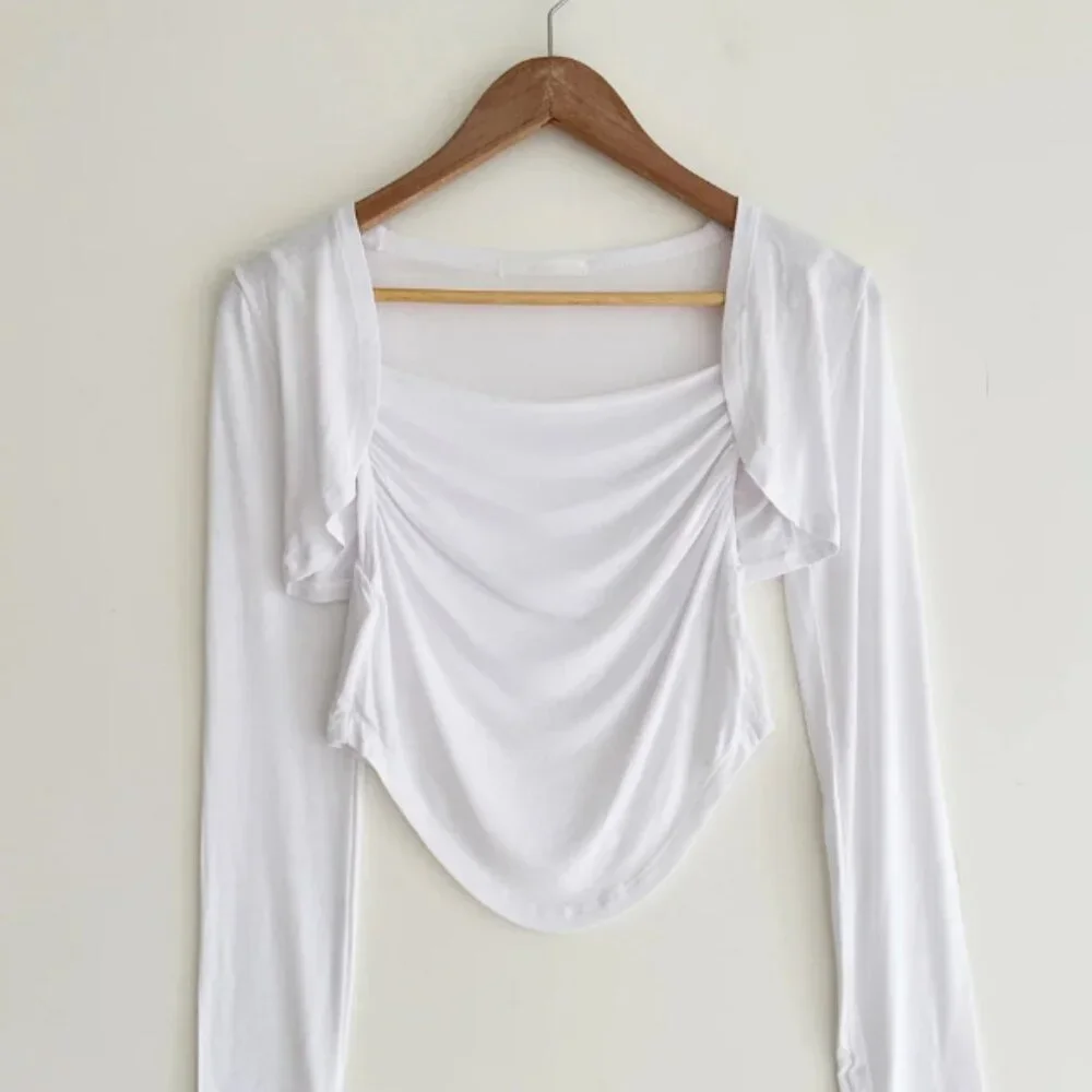 On My One Korean Fine Shirring Nashi Cardigan Set in White, One Size - Picture 3 of 7